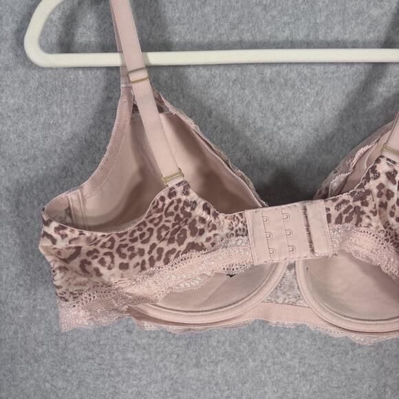 Natori 16120 Bra 38DD Pink Leopard Animal Lace Trim Underwire Lightly Padded - Picture 5 of 12